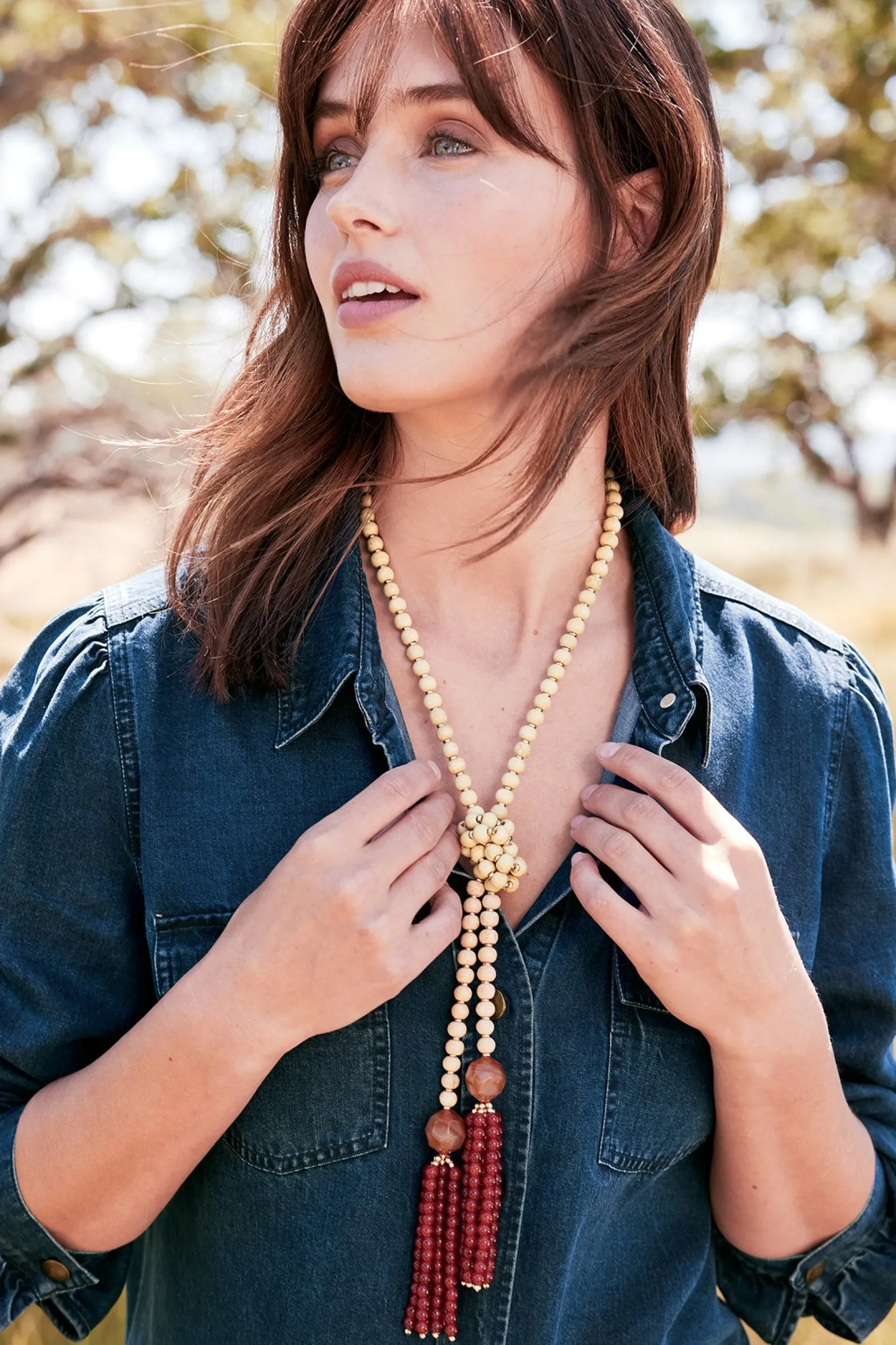 Soft Surroundings Amina Tassel Lariat Necklace