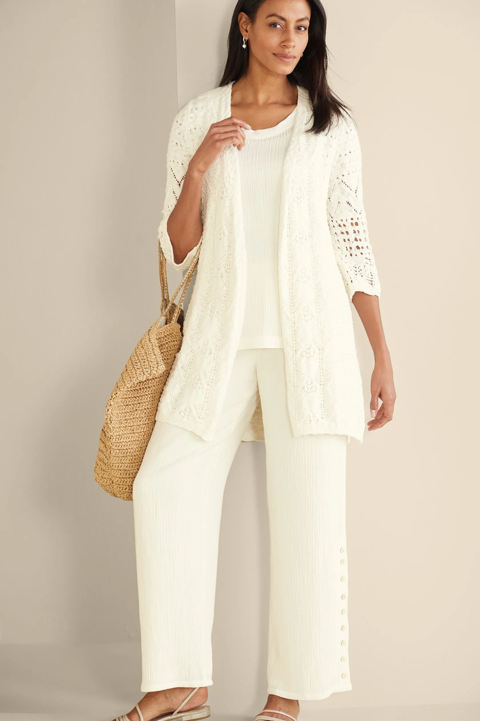 Soft Surroundings Calistoga Pointelle Cardigan
