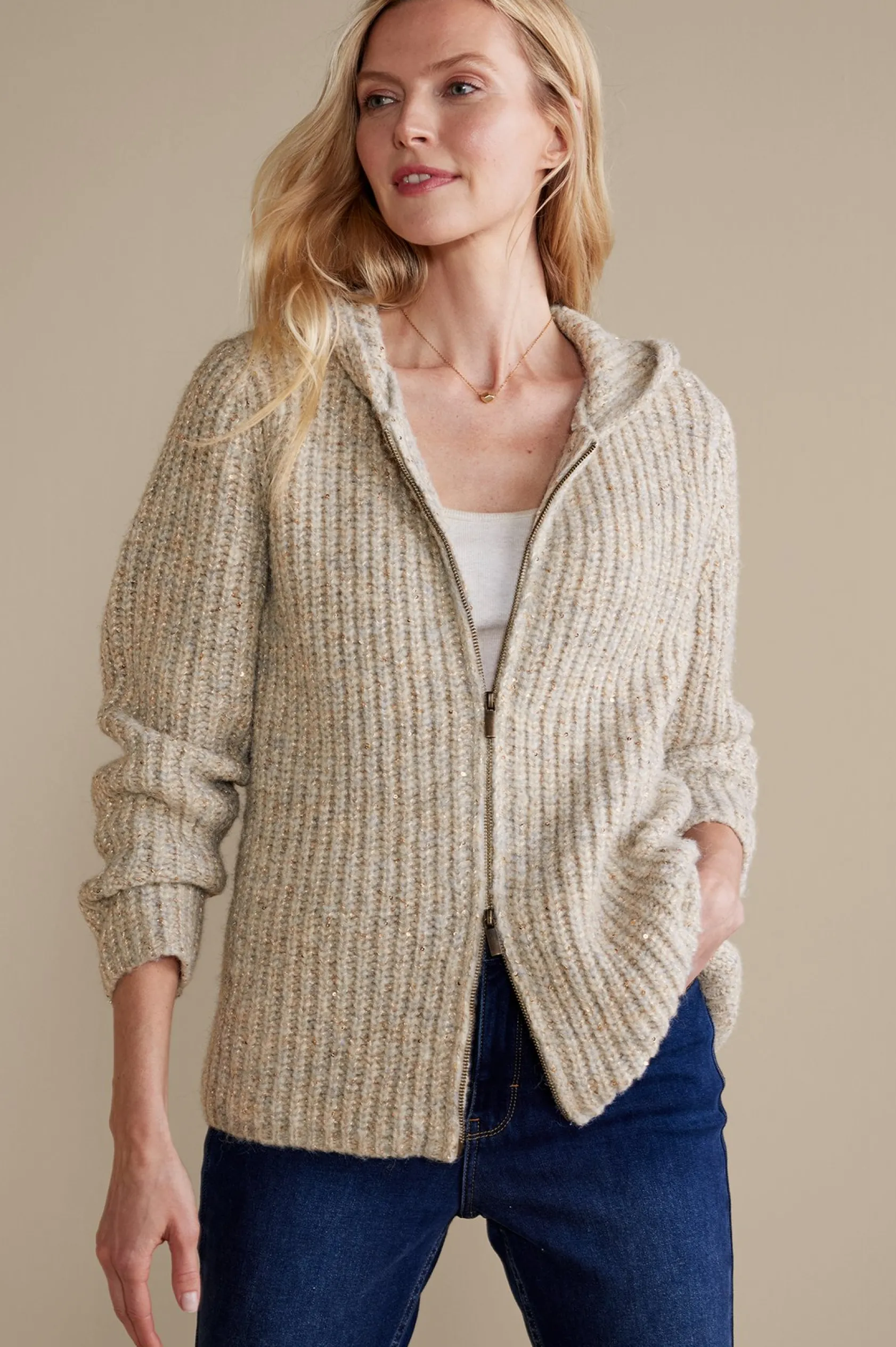 Soft Surroundings Chandra Sequin Cardigan