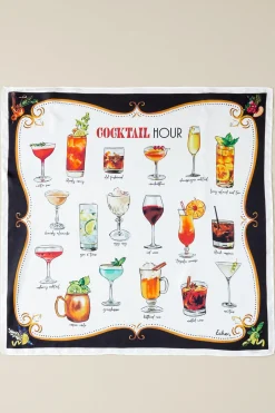 Soft Surroundings Drinks on Me Silk Scarf