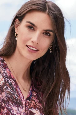 Soft Surroundings Estella Pearl Mini Hoop Earring