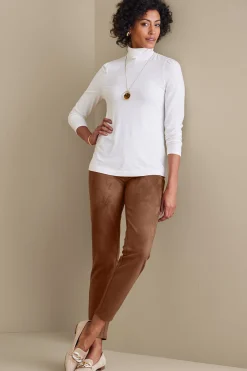 Soft Surroundings Faux Suede Pull-On Leggings