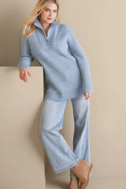 Soft Surroundings Hallie Half Zip Sweater