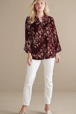 Soft Surroundings Icon Silk Velvet Poets Shirt
