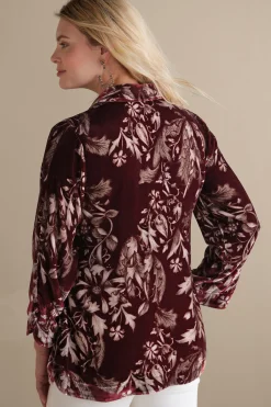 Soft Surroundings Icon Silk Velvet Poets Shirt