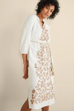 Soft Surroundings Kimora Embroidered Midi Dress