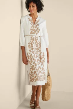 Soft Surroundings Kimora Embroidered Midi Dress
