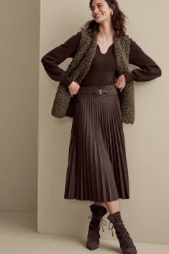 Soft Surroundings Lavina Faux Suede Skirt