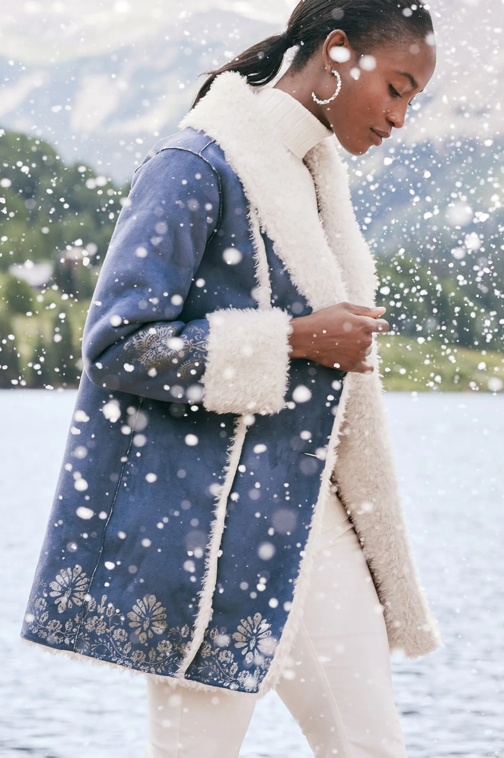 Soft Surroundings Lucerne Shearling Coat