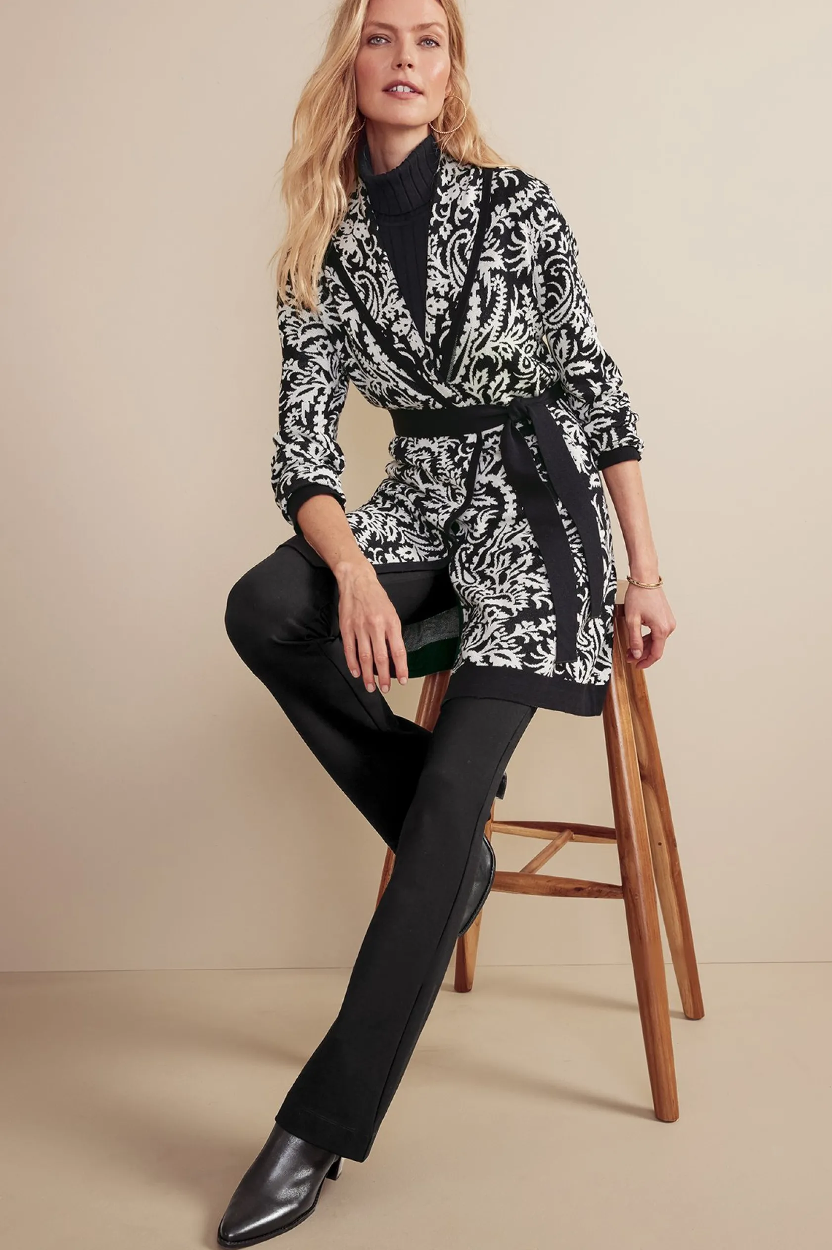 Soft Surroundings Marika Jacquard Cardigan