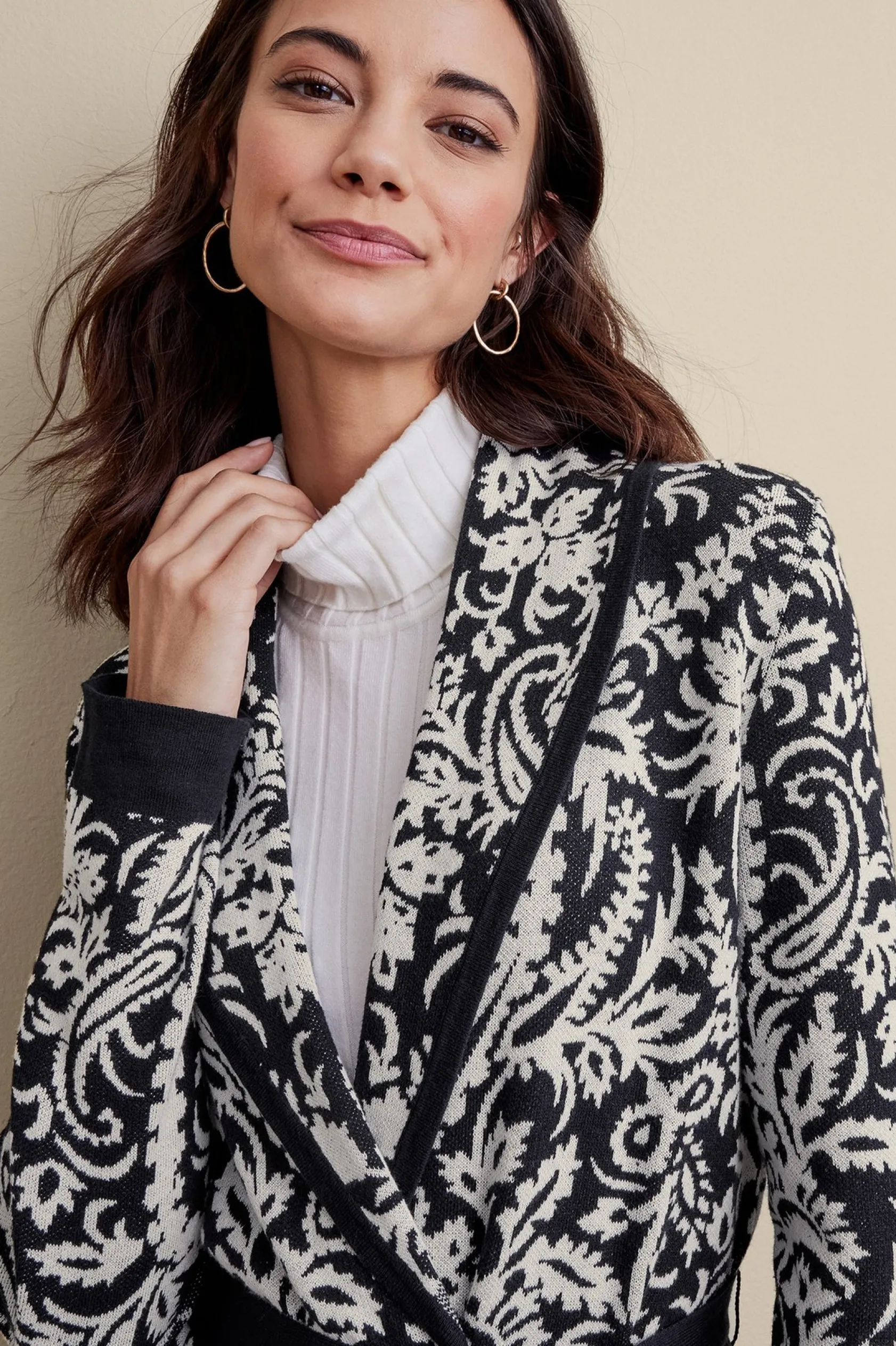 Soft Surroundings Marika Jacquard Cardigan
