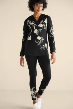 Soft Surroundings Miraflores Embroidered French Terry Hoodie