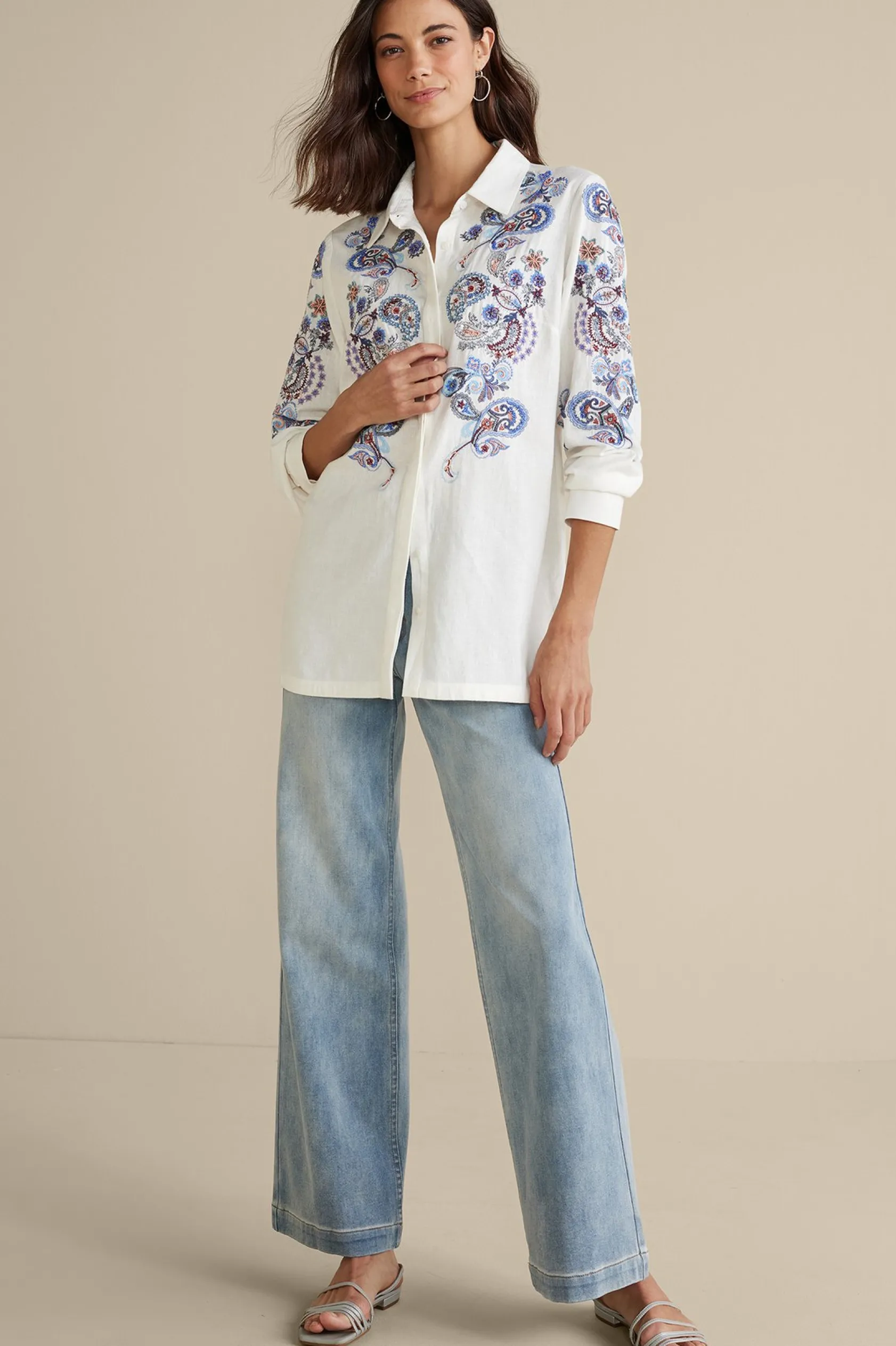 Soft Surroundings Nadia Linen Blend Shirt