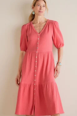 Soft Surroundings Petites Arielle Gauze Midi Dress