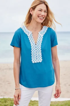 Soft Surroundings Petites Kaitlyn Embellished Knit Tee