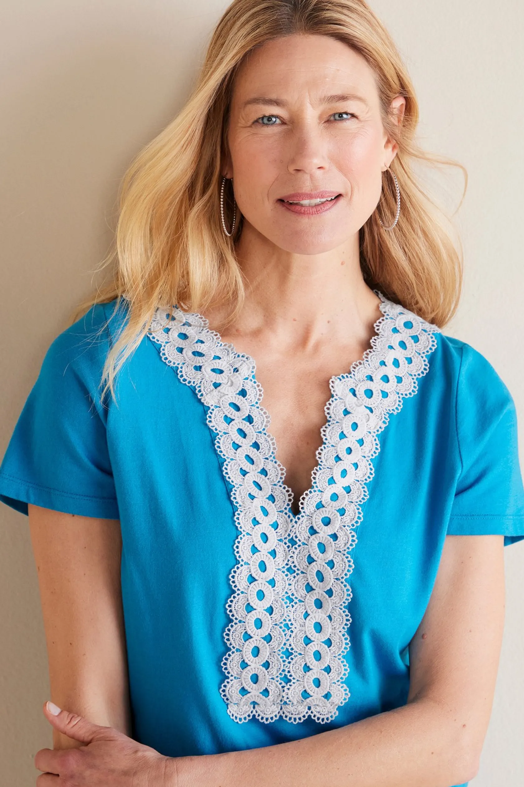 Soft Surroundings Petites Kaitlyn Embellished Knit Tee