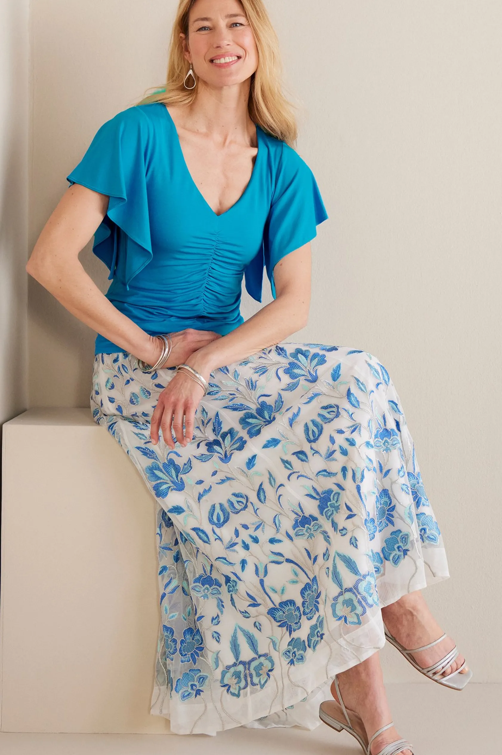 Soft Surroundings Petites Leya Ruched Top