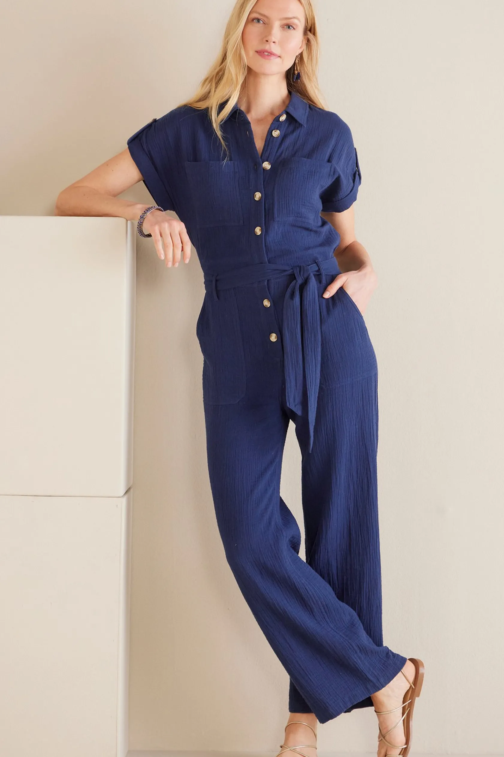 Soft Surroundings Petites Natasha Gauze Jumpsuit