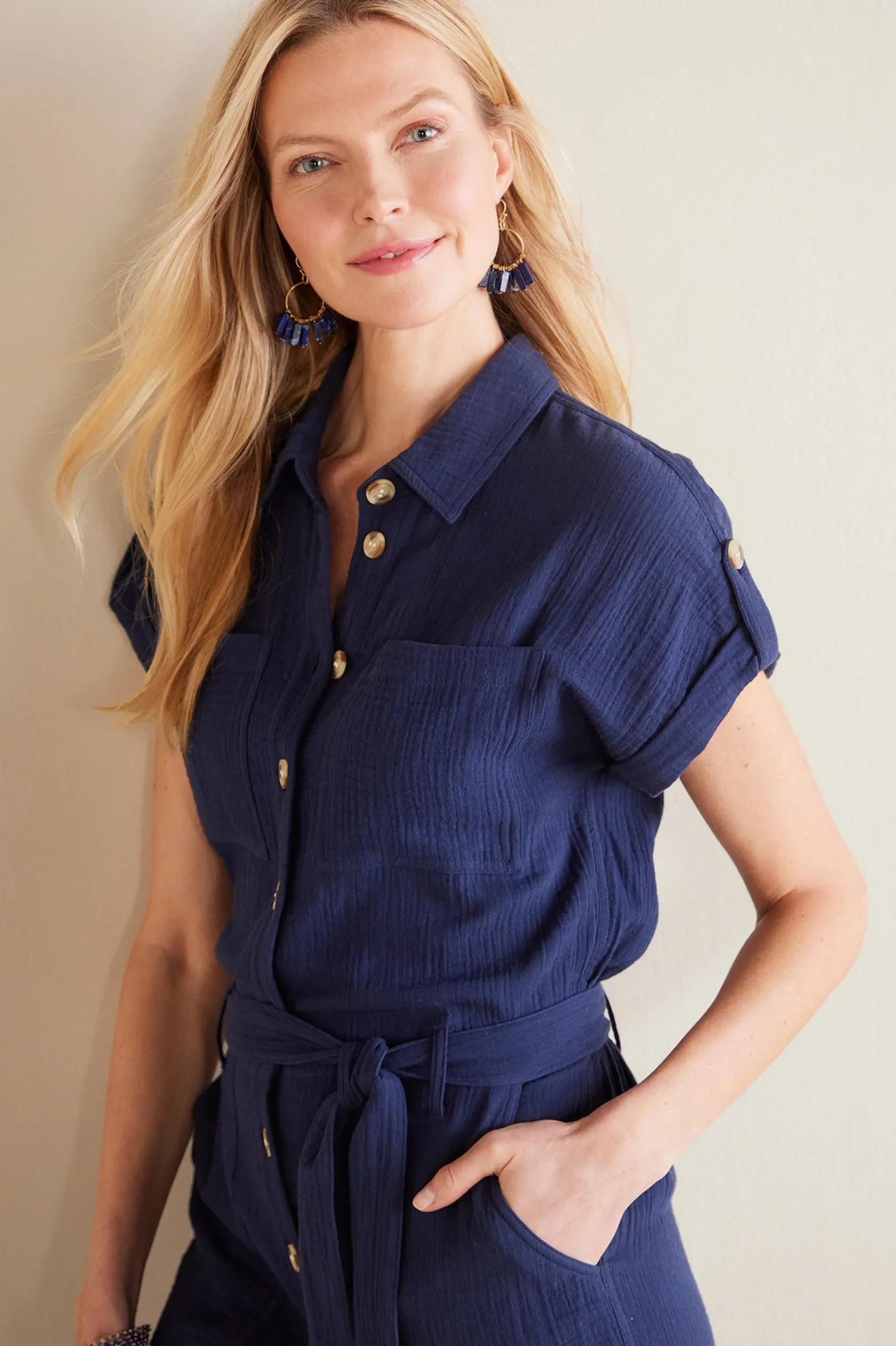 Soft Surroundings Petites Natasha Gauze Jumpsuit