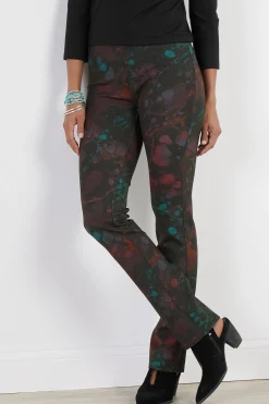 Soft Surroundings Petites Perfect Ponte Marbled Pull-On Straight Leg Pants
