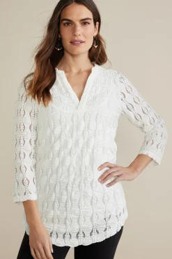 Soft Surroundings Petites Priya Knit Lace Tunic