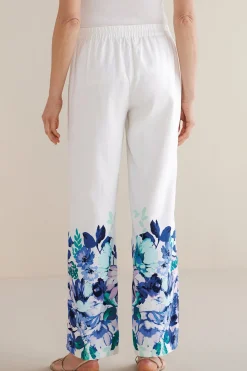 Soft Surroundings Petites Ronna Linen Blend Wide Leg Pants