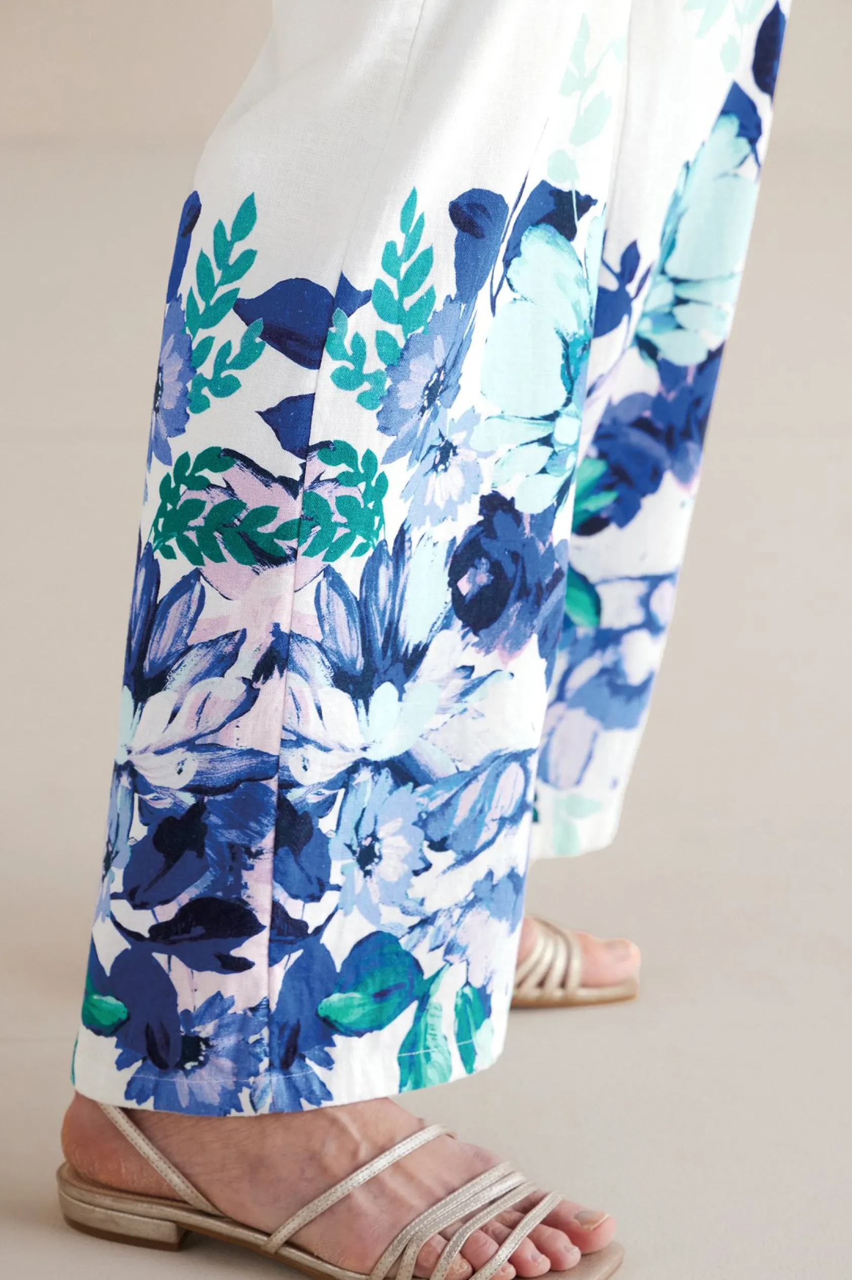 Soft Surroundings Petites Ronna Linen Blend Wide Leg Pants