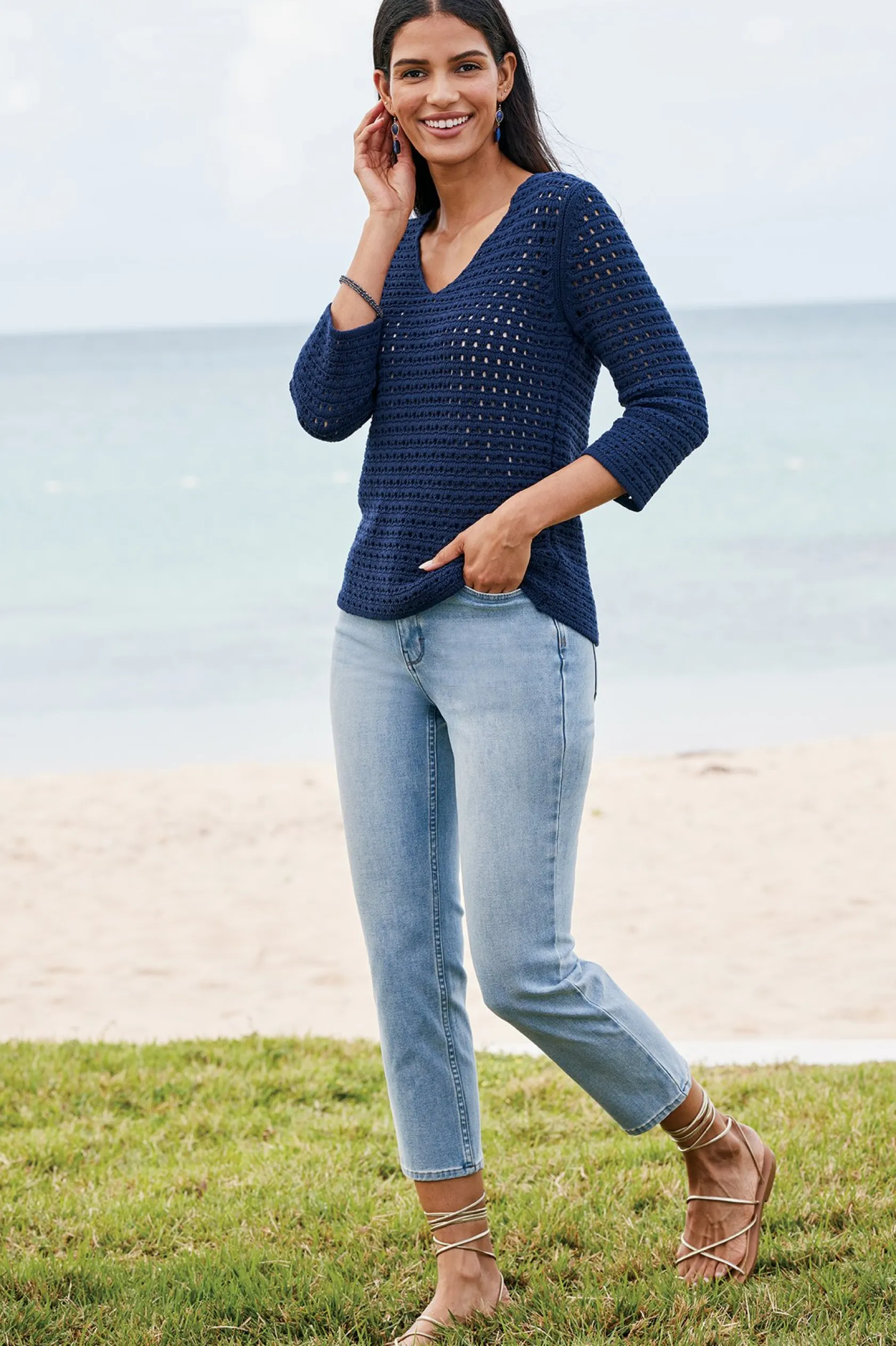 Soft Surroundings Petites Ultimate Denim Slim Leg Crop Jeans