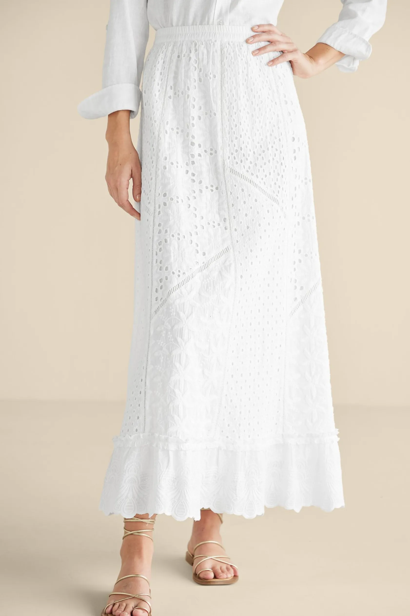 Soft Surroundings Porfiria Embellished Skirt
