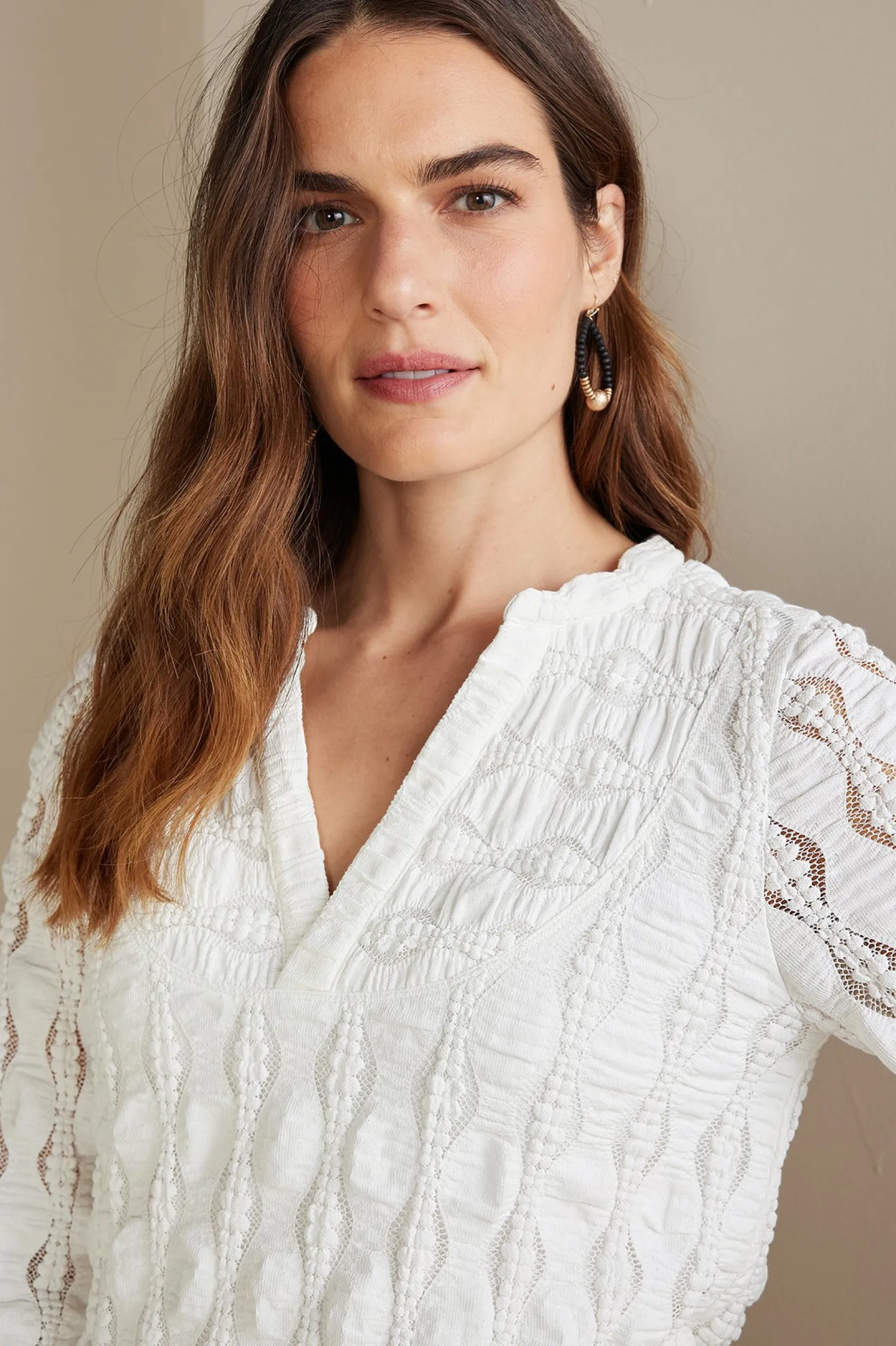 Soft Surroundings Priya Knit Lace Tunic