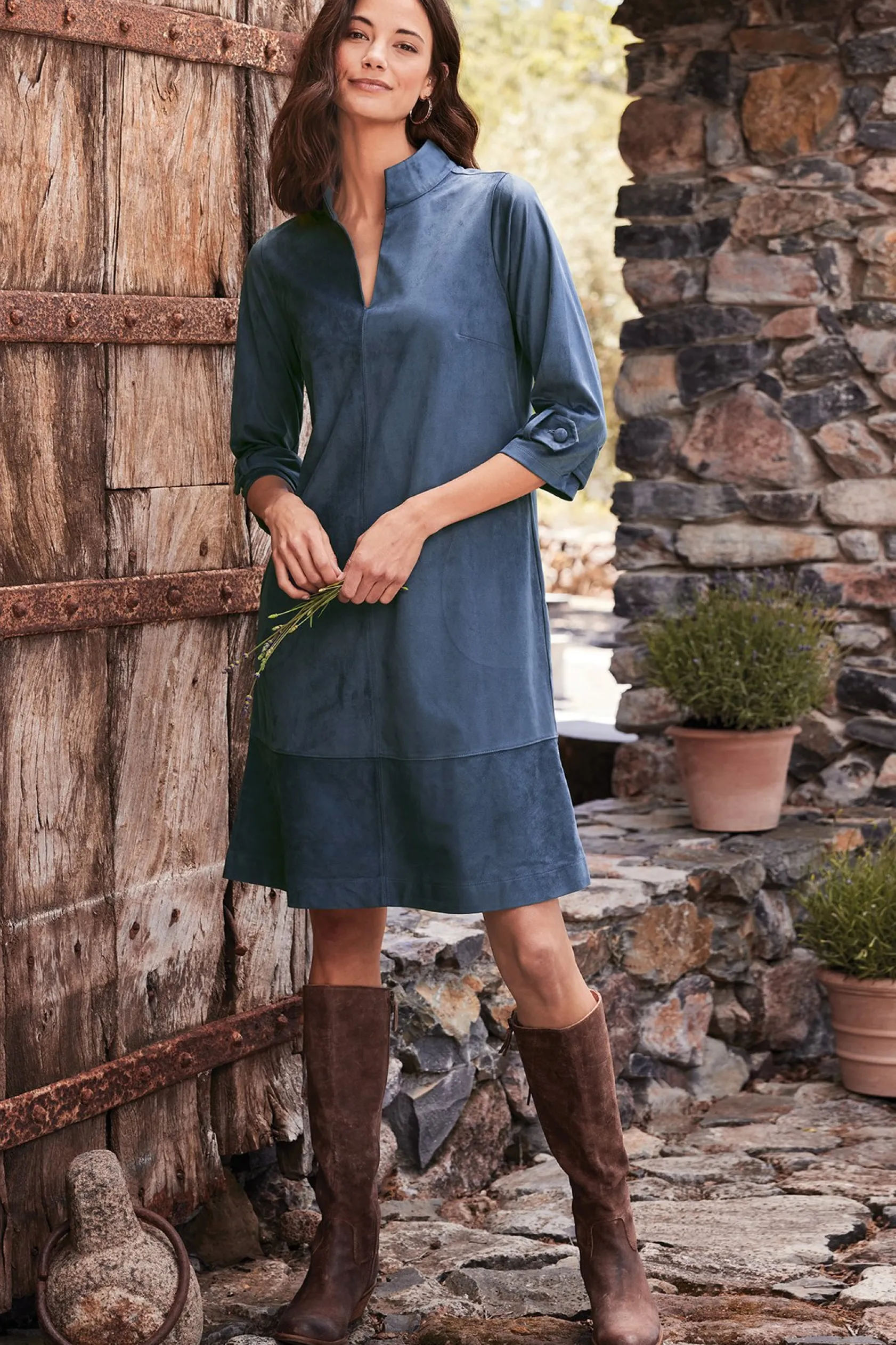 Soft Surroundings Rani Faux Suede Dress