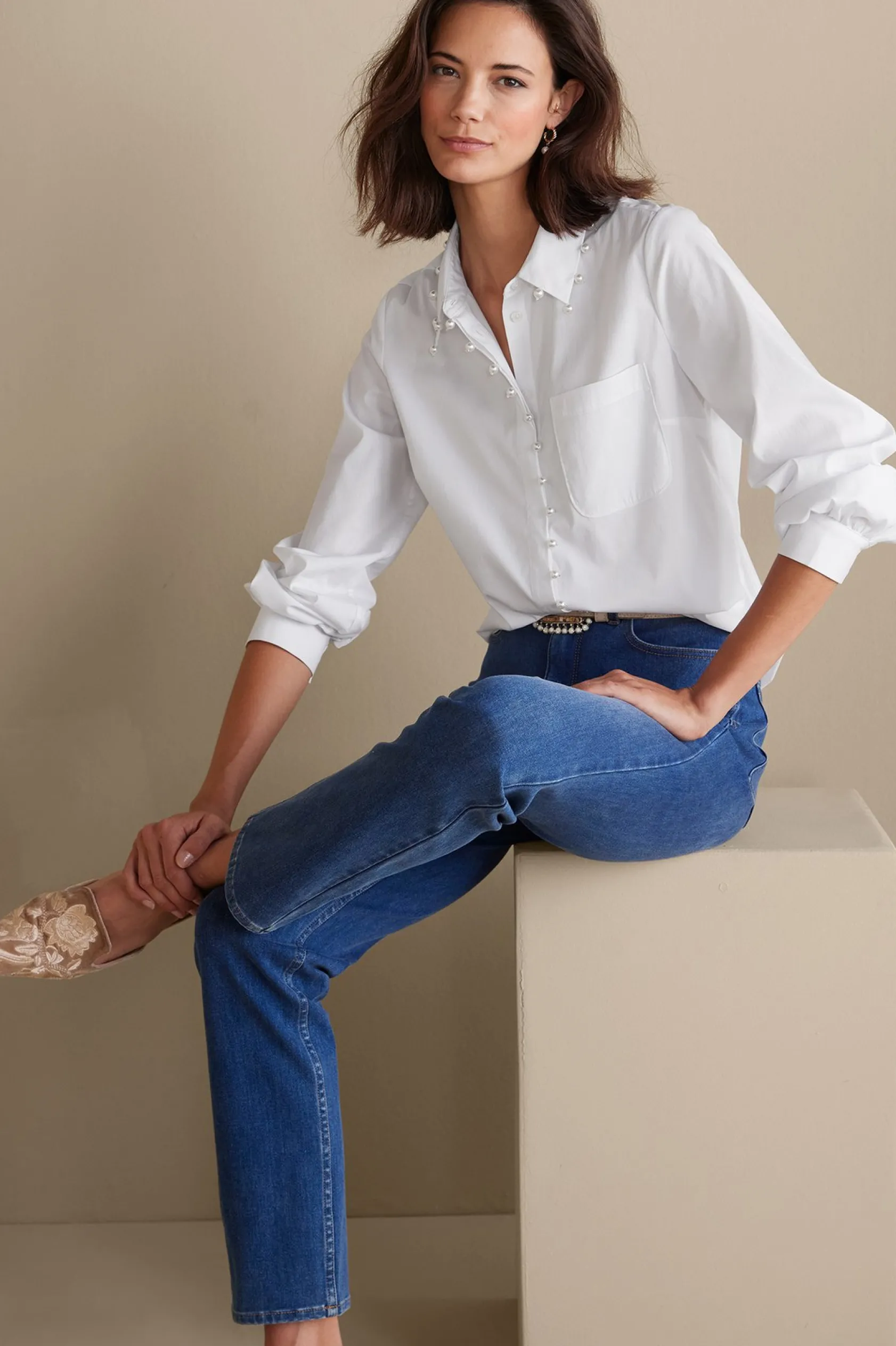 Soft Surroundings Rania Pearl Shirt