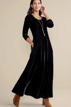 Soft Surroundings Santiago Stretch Velvet Dress