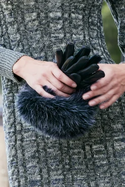 Soft Surroundings Sasha Faux Fur Leather Gloves