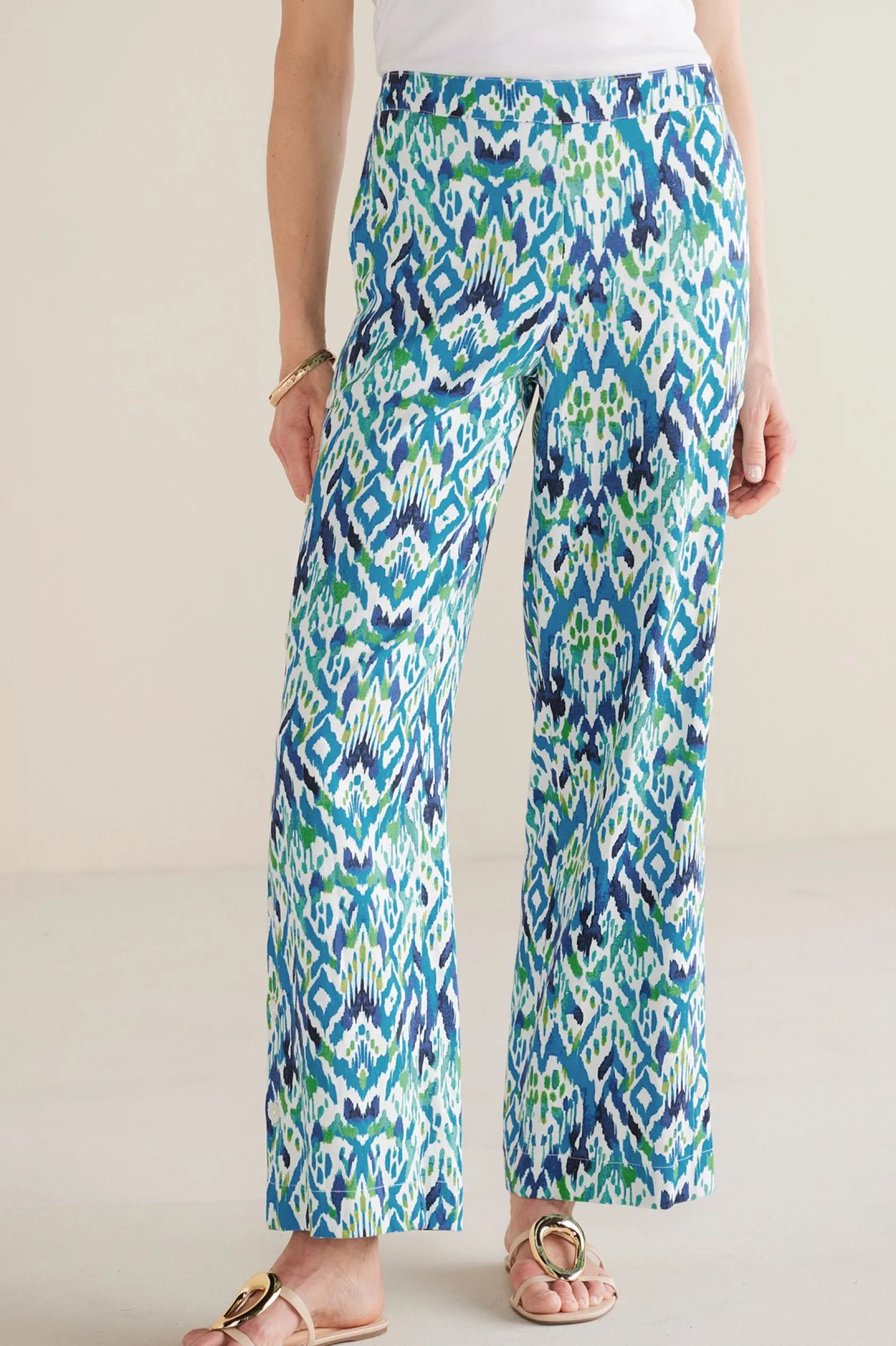 Soft Surroundings Sonoma Linen Blend Wide Leg Pants