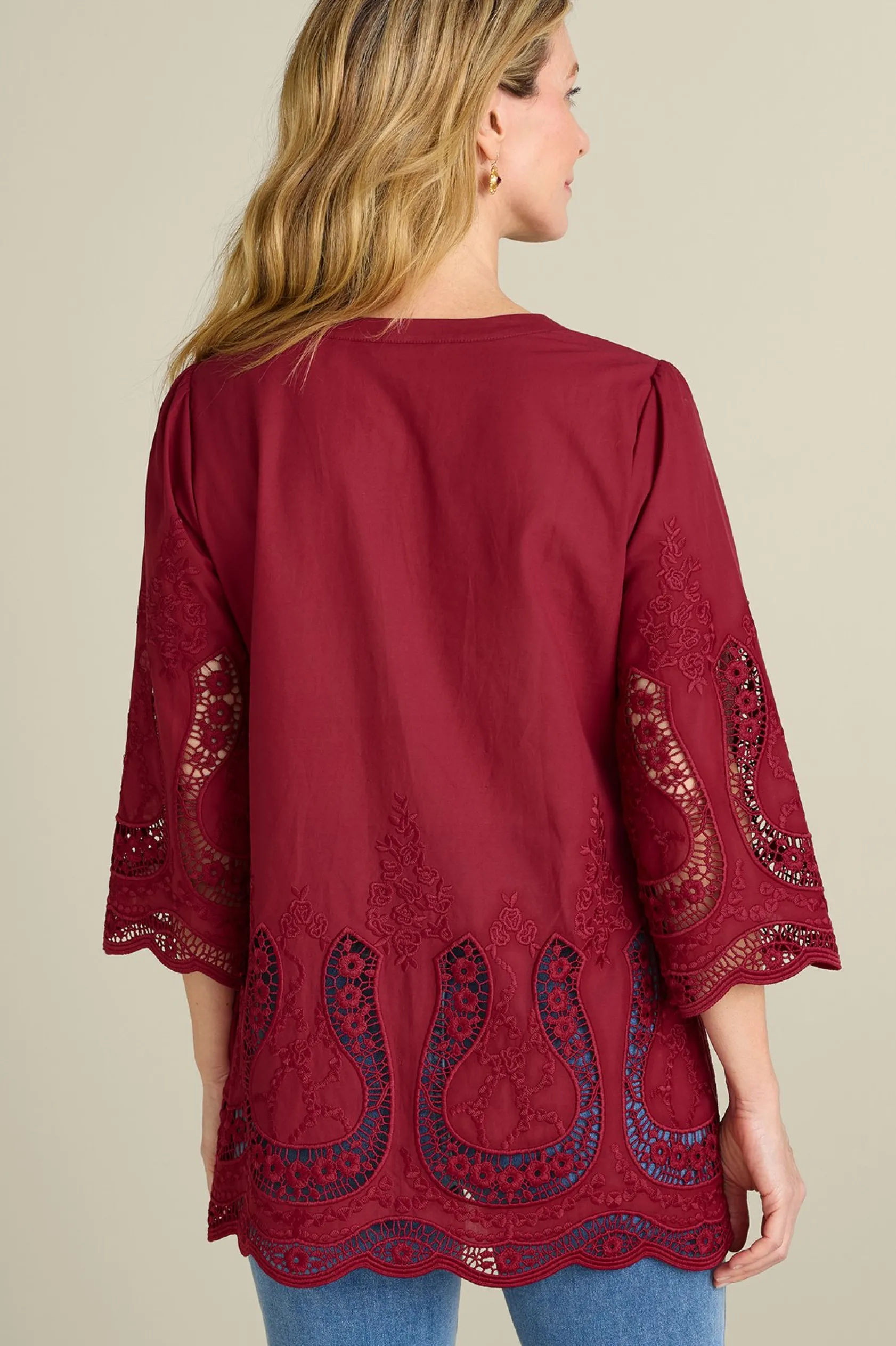 Soft Surroundings Trella Eyelet Top
