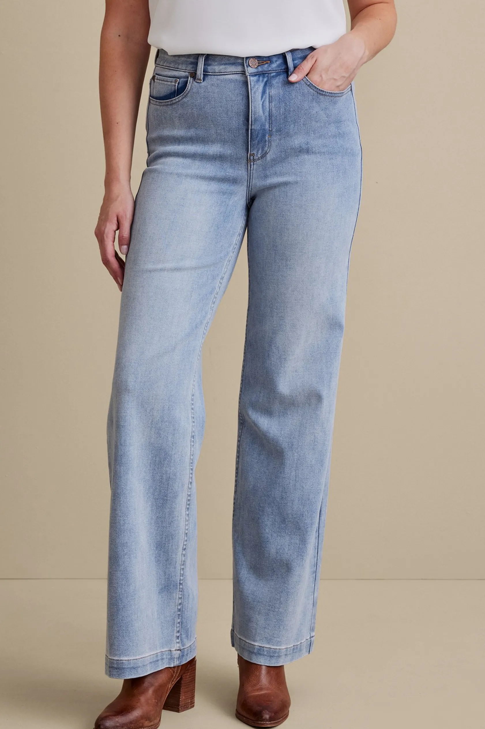 Soft Surroundings Ultimate Denim Wide Leg Jeans