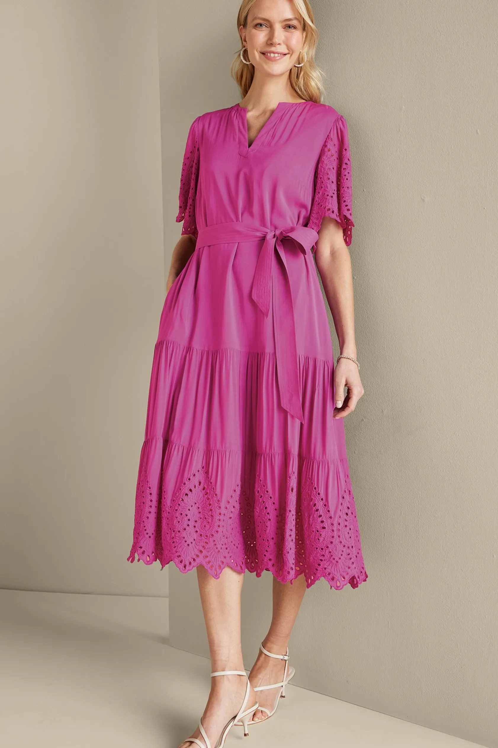 Soft Surroundings Verena Eyelet Midi Dress