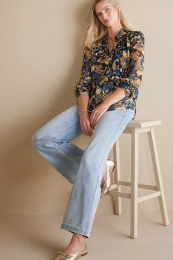 Soft Surroundings Viola Shimmer Blouse