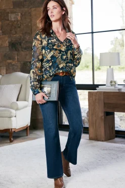 Soft Surroundings Viola Shimmer Blouse