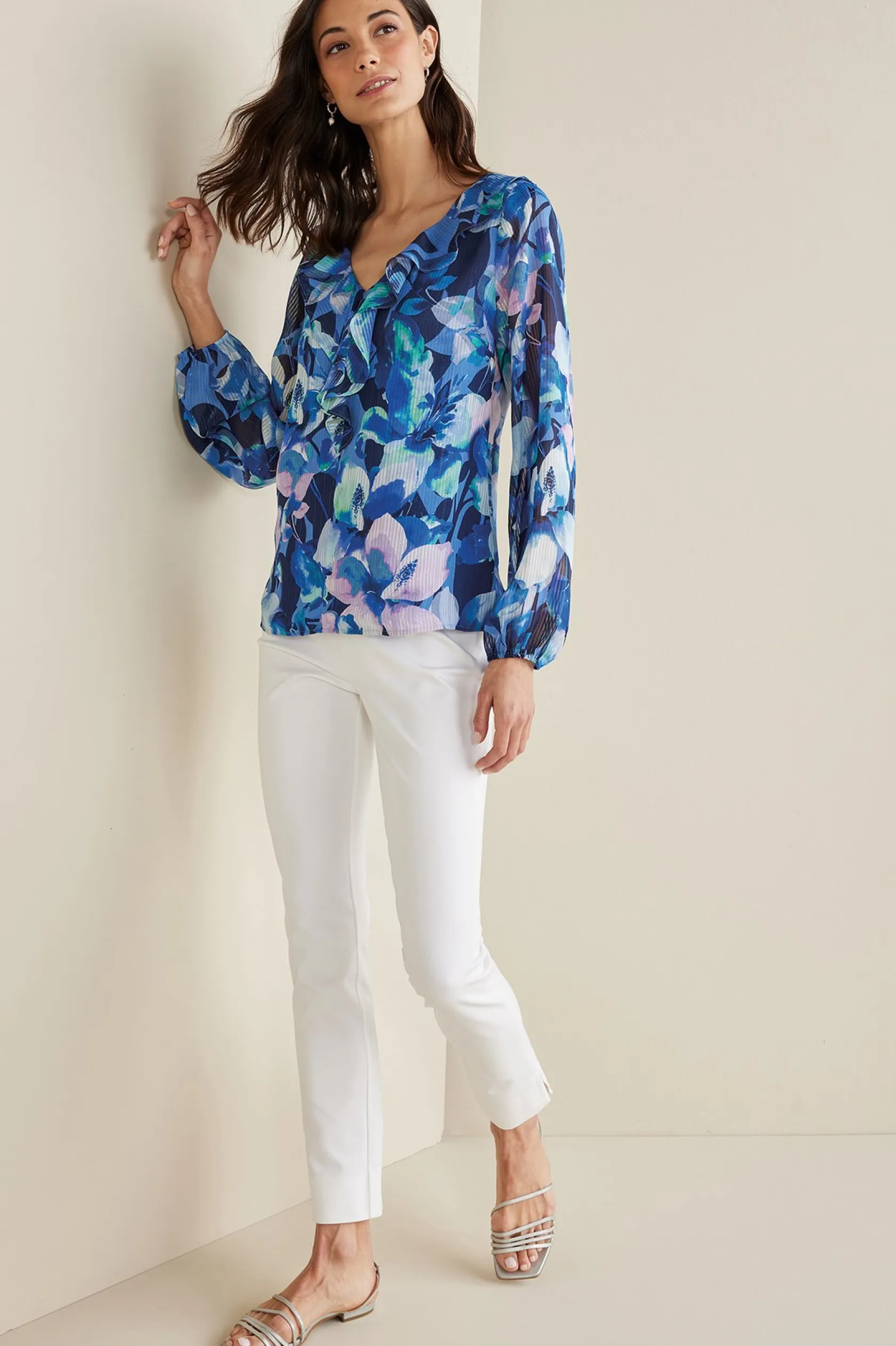 Soft Surroundings Xenia Ruffle Top