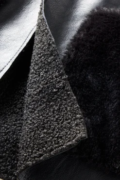 Soft Surroundings Zeva Faux Leather Shearling Vest