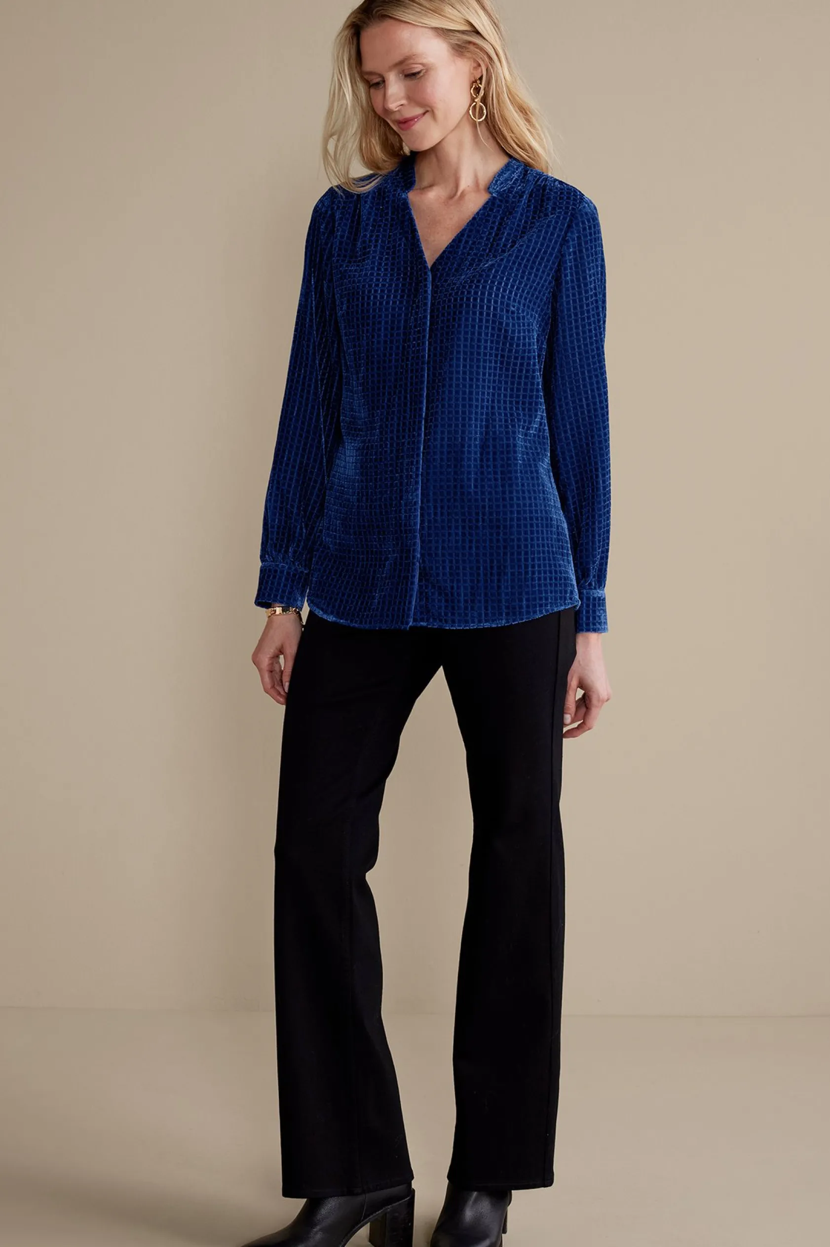 Soft Surroundings Zia Velvet Shirt